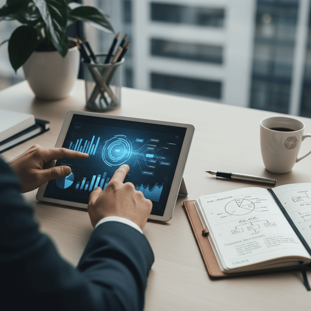 IT professional reviewing technical strategy